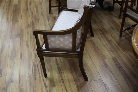 An Edwardian inlaid mahogany settee, W.3ft 3in.